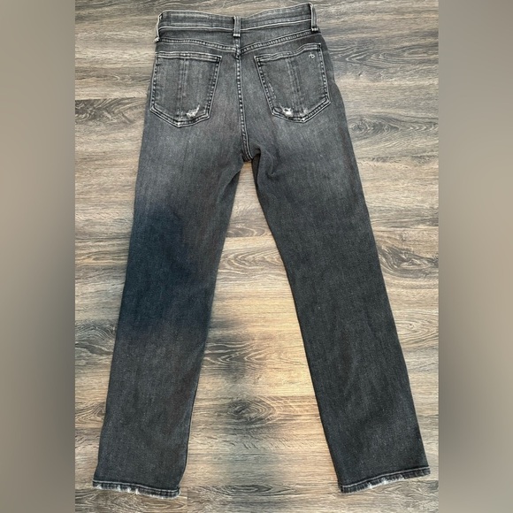 Rag & Bone Nina High Rise Ankle Cigarette Ripped Jeans in Black/Grey - Picture 9 of 10
